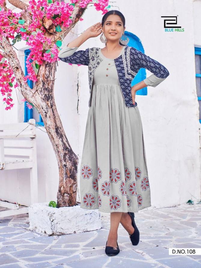 Blue Hills Trend 15 Fancy Wear Designer Printed Kurti Anarkali Collection